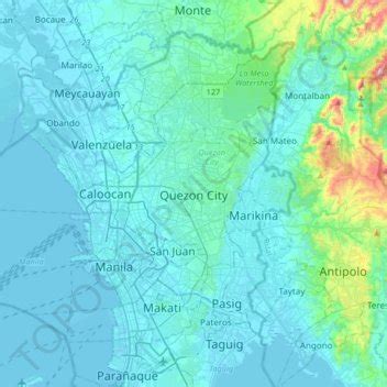 qc land area|Quezon City topographic map, elevation, terrain.